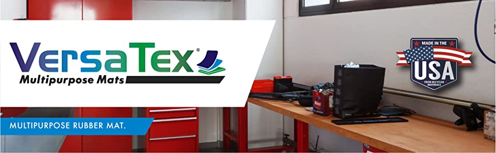 VersaTex Multi-Purpose Recycled Rubber Floor Mat for Indoor or Outdoor Use,  Utility Mat for Entryway, Tool Bench, Garage, Under-Sink, Patio, and Door